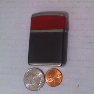 Vintage Metal Lighter, Red & Gray, Champ, Made in Austria, Old Vintage Lighter, Cigars, Cigarettes, More