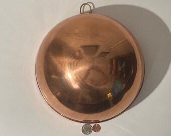 Vintage Copper and Brass Mixing Bowl, 10 1/2" Wide x 5 1/2" Deep, Mixing Bowl, Kitchen Decor, Hanging Decor