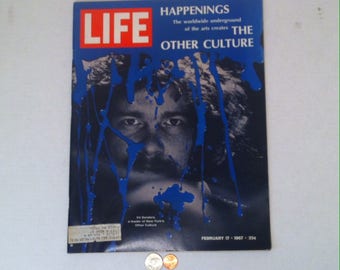 Jahrgang Life-Magazin, Februar 1967, Untergrund, Kunst, Regal-Display, Wohnkultur, Tisch-Display, Spaß anzeigen, Nostalgie, gute Artikel, 13 1/2 x 10