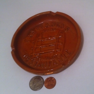 Vintage Ashtray, Made in Mexico, Las Trancas Restaurante, Cigarette Ashtray, Cigar Ashtray, Home Decor, Tobacco Accessory, Quality Nice