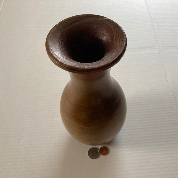 Vintage Wooden Vase, Hand Made, 10" Tall, Home Decor, Table Display, Shelf DIsplay