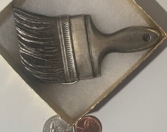 Vintage 1980 Metal Belt Buckle, Paint Brush, Painter, Handyman, Interior Decorator, Construction, Repairman,  Nice Western Design