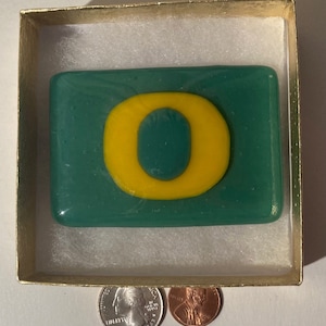Hebilla de cinturón de vidrio vintage, bonito vidrio verde con letra O, inicial O, bonito diseño de estilo occidental, 3 "x 2 1/4", servicio pesado, calidad, grueso