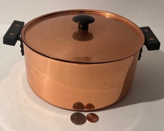 Vintage Copper Metal Hammered Pot, Made in USA, 11&quot; Wide Handle to Handle, This Can Be Shined Up Even More