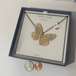 Vintage Brass Metal Butterfly Necklace Bella Jack Beautiful