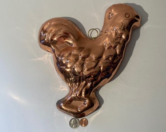 Vintage Copper Rooster Chicken, Copper Mold, Wall Decoration, Kitchen Decoration, Quality Copper, Vintage Copper, Rare Rooster Mold