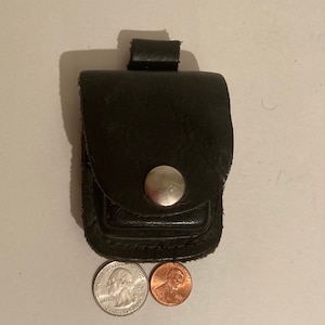 Vintage Leather Zippo Lighter Holder, Belt, Nice Black Leather, Lighters, Fire, Cigarettes, Cigars, Other Items too.