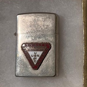 Vintage Metal Lighter, Fleet Reserve Association, USN, USMC, Navy, Command Lighter, Champ, Made in Austria, Cigarettes, More