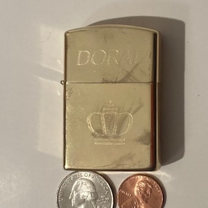 Vintage Metal Lighter, Brass, Doral, Cigars, Cigarettes, More