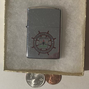 Vintage Metal Zippo, Great Lakes, Service School Command, Navy, Command, Zippo