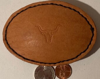 Vintage Metal Belt Buckle, Leather, Hand Crafted, Bull, Cattle, Nice Western Style Design, 4" x 2 3/4", Heavy Duty, Quality, Thick Metal