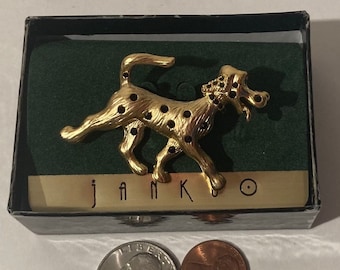 Pin's Broche Vintage Chien - Laiton - Thème Chasse - Unisexe - Rare #J-76