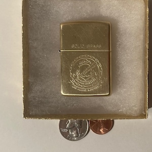 Vintage Metal Zippo, U.S.S. Pledge MSO-492, Minesweeper, Navy, Command, Zippo
