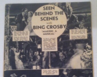 Vintage 1937 Music Song Book, Seen Behind the Scenes with Bing Crosby, Making A Musical, Sheet Music