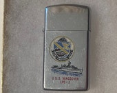 Vintage Metal Zippo, U.S.S. Vancouver LPD-2, Amphibious Transport Dock Ship, Navy