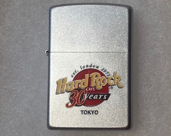 Vintage 2001 Metal Zippo, Hard Rock Cafe, Tokyo, Nice Design, Zippo, Made in USA, Cigarettes, More, Free Shipping in the U.S.