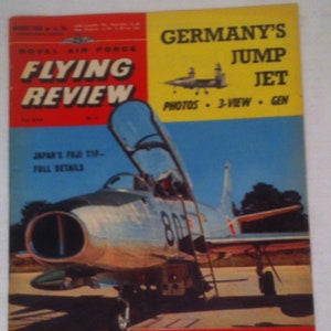 Vintage 1963 Royal Air Force Flying Review Magazine, Niemcy Jump Jet, magazyn Fun, zabawne historie czytać, reklamy zabawa, aby sprawdzić, piloci