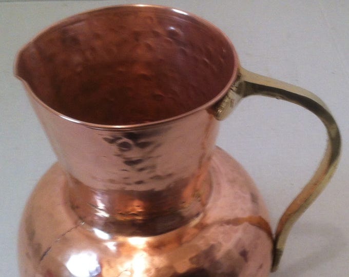 Vintage Large Size Copper Pitcher Vase Copper and Brass Etsy