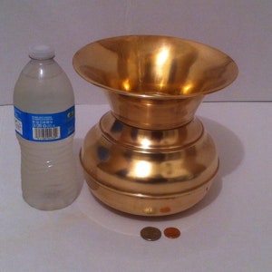 Vintage Metal Brass Planter, Vase, 7 1/2&quot; x 7&quot;, Home Decor, Table Display, Shelf Display