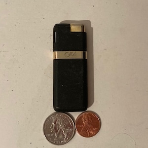 Vintage Metal Black and Brass Lighter, Old Vintage Lighter, Cigars, Cigarettes, More