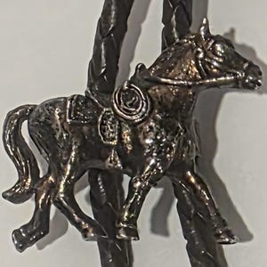 Vintage metallbolo-slips, snygg 3D-snygg metallhäst, snygg westerndesign