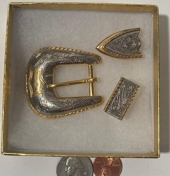Vintage-Inspired Gold Belt Buckle Set Jaden Belt - Vintage Inspired Gold Buckle Set Black Leather  main image 2