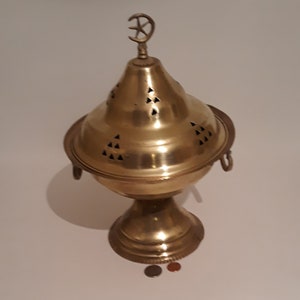 Vintage Metal Brass Incense Holder, Big Size, 13&quot; x 8 1/2&quot;, Incense Cone, Home Decor, Table Display, Shelf Display