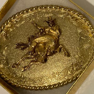 Vintage Metal Belt Buckle, Bronco Busting, Horse Riding, Rodeo, Raintree, Western Wear, Country and Western, Heavy Duty
