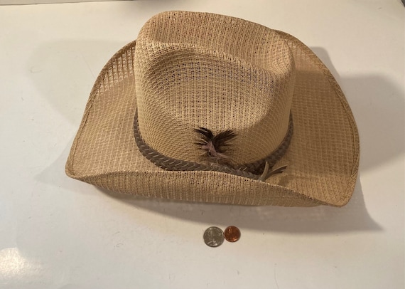 Vintage Cowboy Hat, Tan, Steer Brand, Nice, Size … - image 2