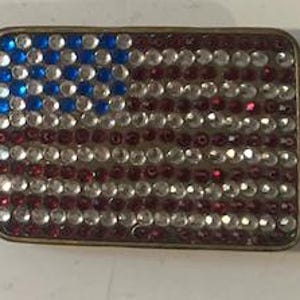 Rhinestone American Flag Belt Buckle - Etsy display picture 1