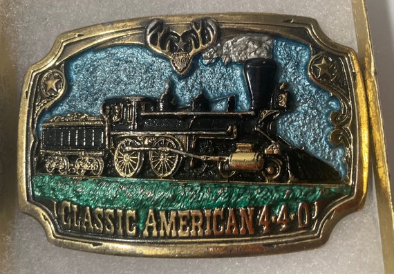 Vintage 1983 Metal Belt Buckle, Train, Railroad, … - image 2