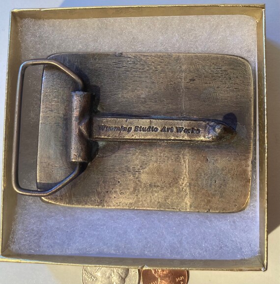 Vintage Metal Belt Buckle, Brass, Whirlpool Home … - image 4