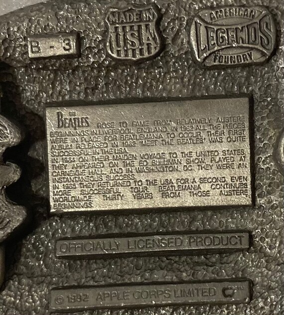 ヴィンテージ 1992 メタル ベルト バックル、ビートルズ、音楽