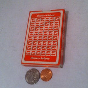 Cartas de jogar vintage, cartas de pôquer, 5 cartas Stud, 21, jogos de azar, fabricadas nos EUA, Western Airlines