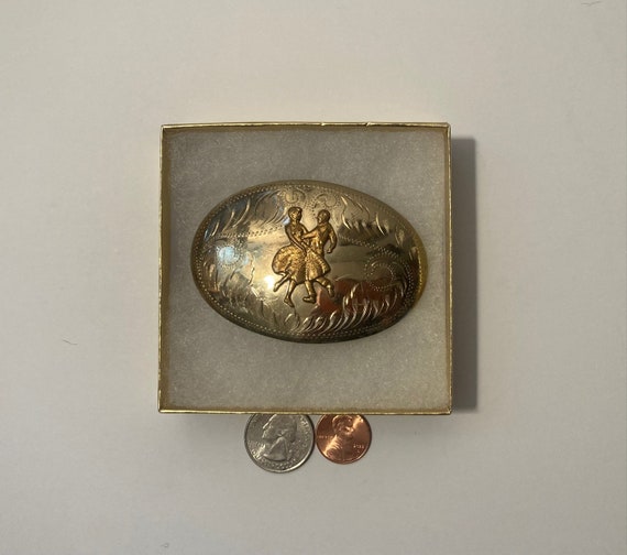 Vintage Metal Belt Buckle, Nice German Silver and… - image 3