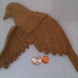 Vintage Wooden Hand Carved Eagle, Bird, Display as is or Paint it too, 10" wide, Home Decor, Wall Display, Artistic Eagle, Vintage Wood