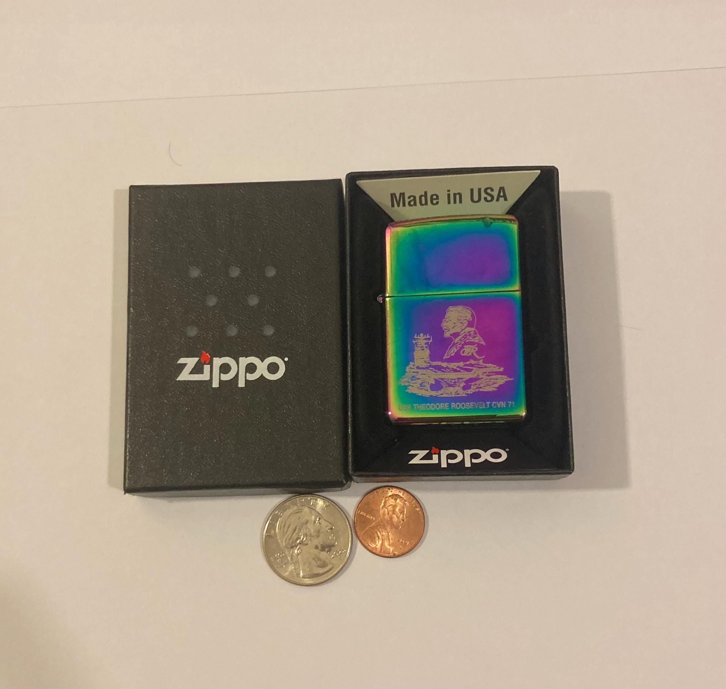 Vintage 2004 Metal Zippo Lighter, U.S.S. Theodore Roosevelt CVN-71
