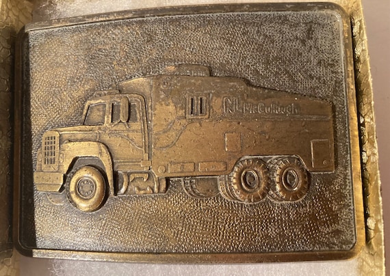 Vintage Metal Belt Buckle, Brass, McCullough, Tru… - image 2