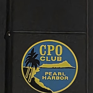 Vintage Metal Zippo, CPO Club, Pearl Harbor, Chief Petty Officer, Navy, Command Lighter, Zippo, Made in USA