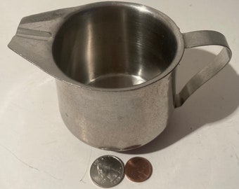 Vintage Metall Edelstahl Sahnetasse, Zucker, Kaffee, Behälter, Küchendekor, Tischdekoration, diese kann noch mehr aufgehellt werden