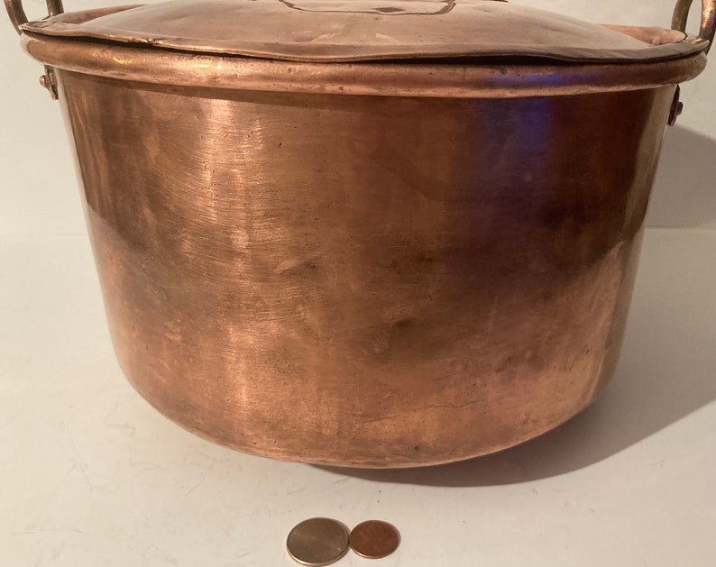 Vintage Metal Copper Pot With Lid Calderon Cookware Big Etsy