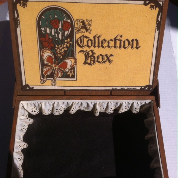 Vintage 1977 Wooden Crate Original, Wood Box, Storage Box, Sewing Box, 11 x 8 1/2 x 5 inches, Vintage Wooden Nice Storage Box, Nice Wood