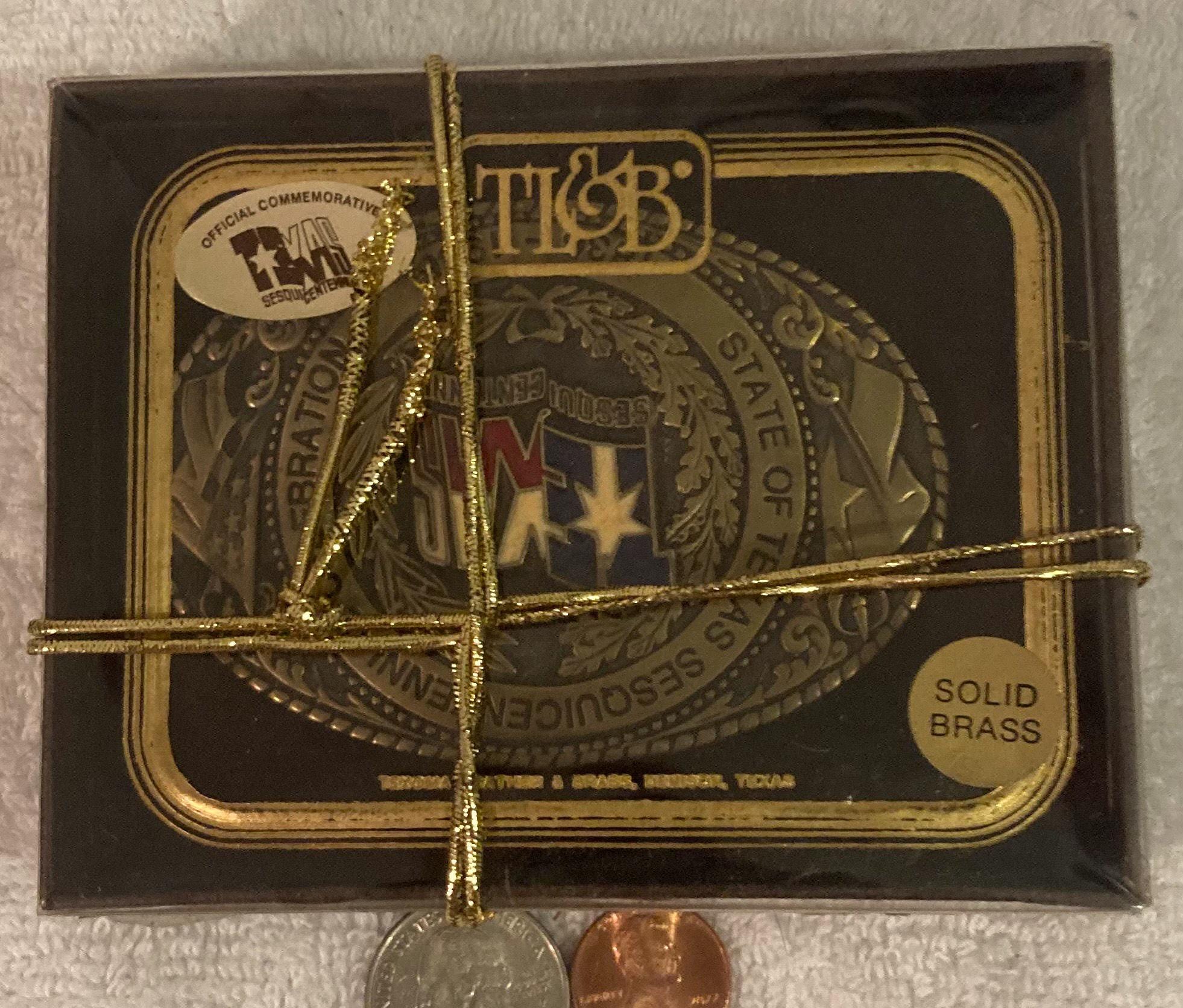 Vintage Metal Belt Buckle, Brass, the State of Texas, State  display picture 1