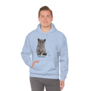 Sudadera unisex con capucha y mezcla pesada Cat Lovers POD Cat