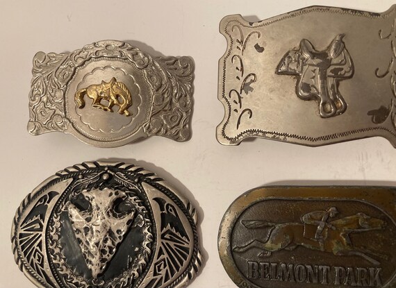 Vintage Lot of 12 Nice Western Style Belt Buckles… - image 3