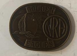 Vintage Metal Belt Buckle, Golden NRA Eagles, Nice Western Design, Heavy Duty, Quality, Thick Metal, For Belts, Fa