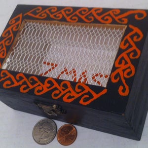 Vintage Wooden Box, Storage Box, Stash Box, Shelf Display, Wood Box, Zmaster 5 x 3 1/4 x 2 1/2.