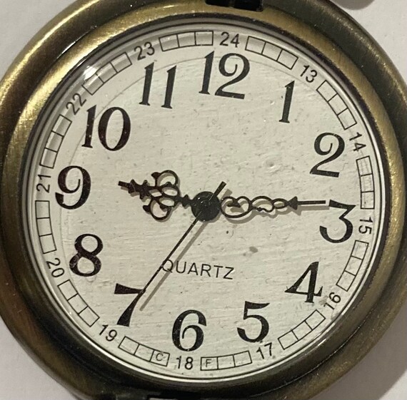 Vintage Metal Pocket Watch, Clock Face, Clock, Ti… - image 3