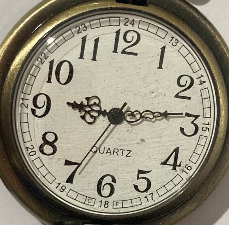 Vintage Metal Pocket Watch, Clock Face, Clock, Time, Style image 3