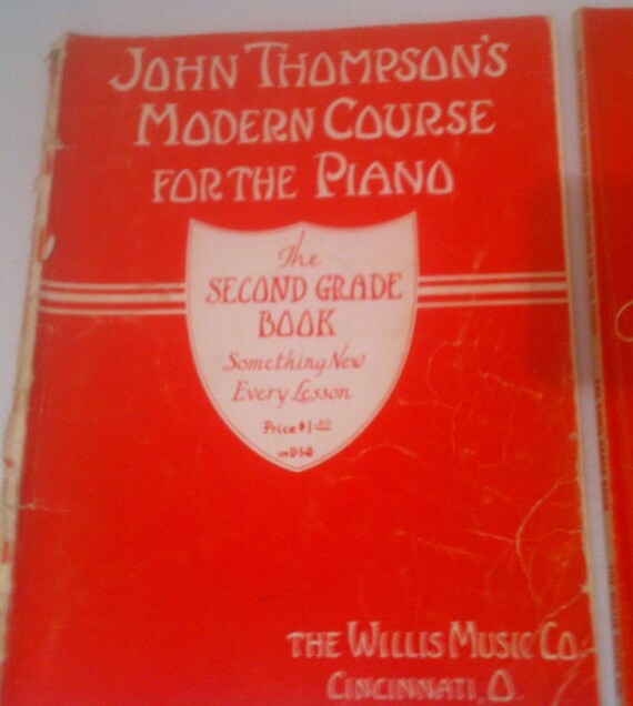 2 Vintage 1938 Song Books Mcmxxxviii John Thompsons Modern Course For The Piano The Willis Music Co Cincinnati 2 Vintage Music Books - 